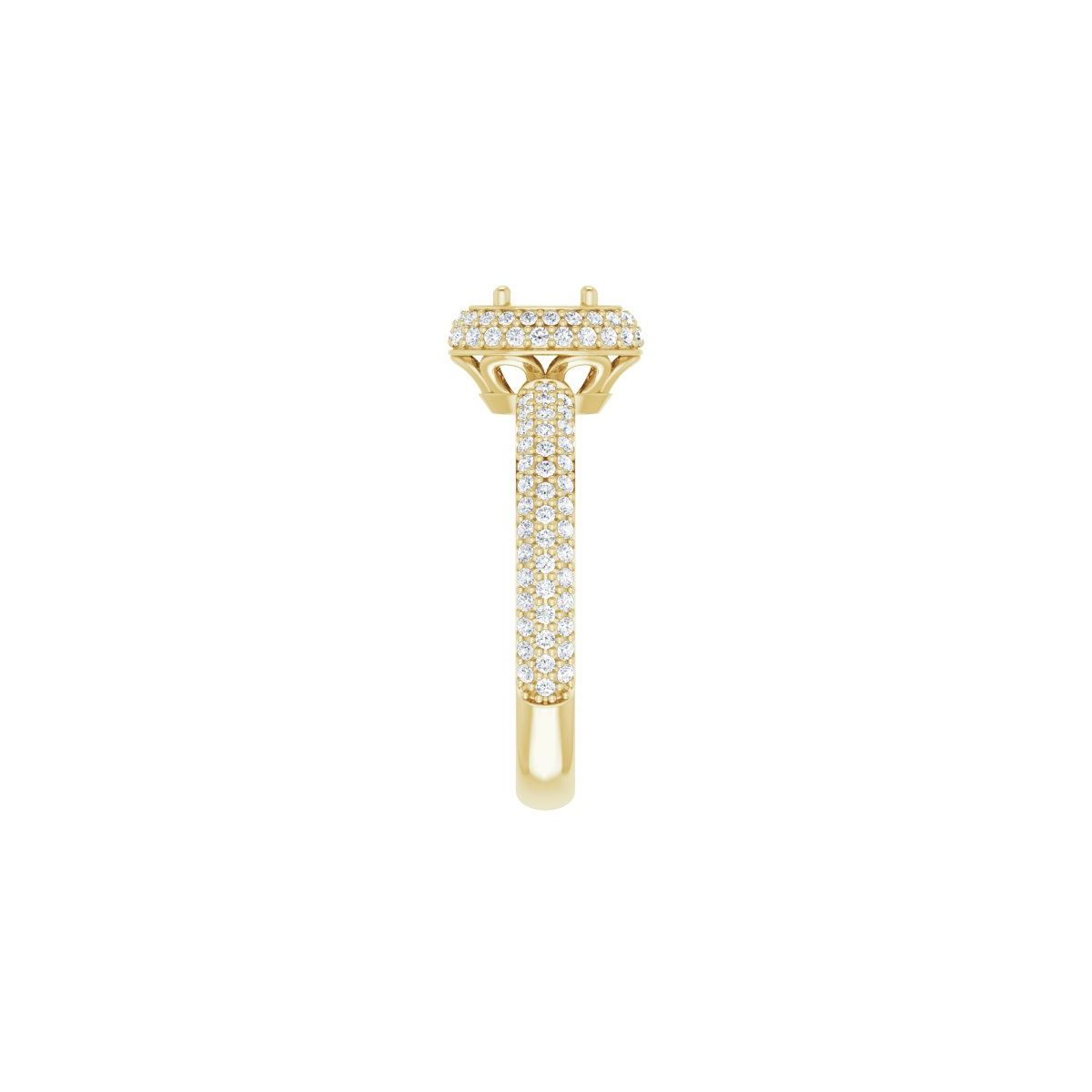 Oval Pavé-Style Double Halo-Style Engagement Ring Semi-Mount - gallery - Series 123525