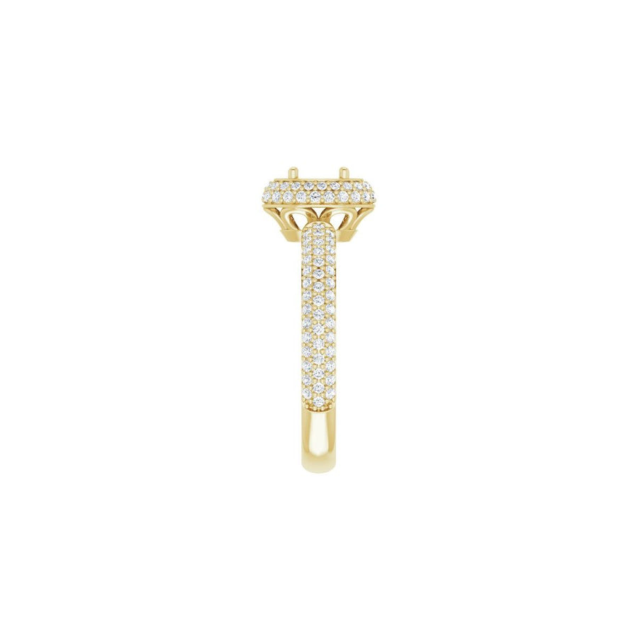 Oval Pavé-Style Double Halo-Style Engagement Ring Semi-Mount - gallery - Series 123525