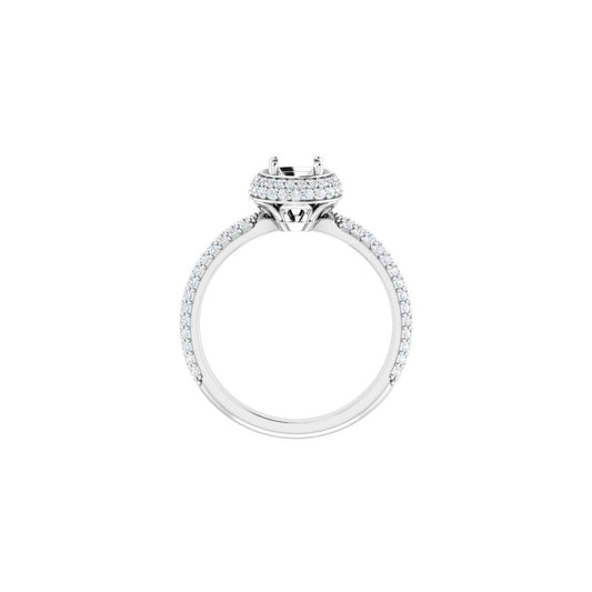 Round Pavé-Style Double Halo-Style Engagement Ring Semi-Mount - gallery - Series 123525