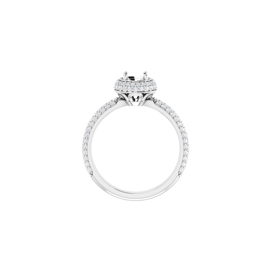 Round Pavé-Style Double Halo-Style Engagement Ring Semi-Mount - gallery - Series 123525