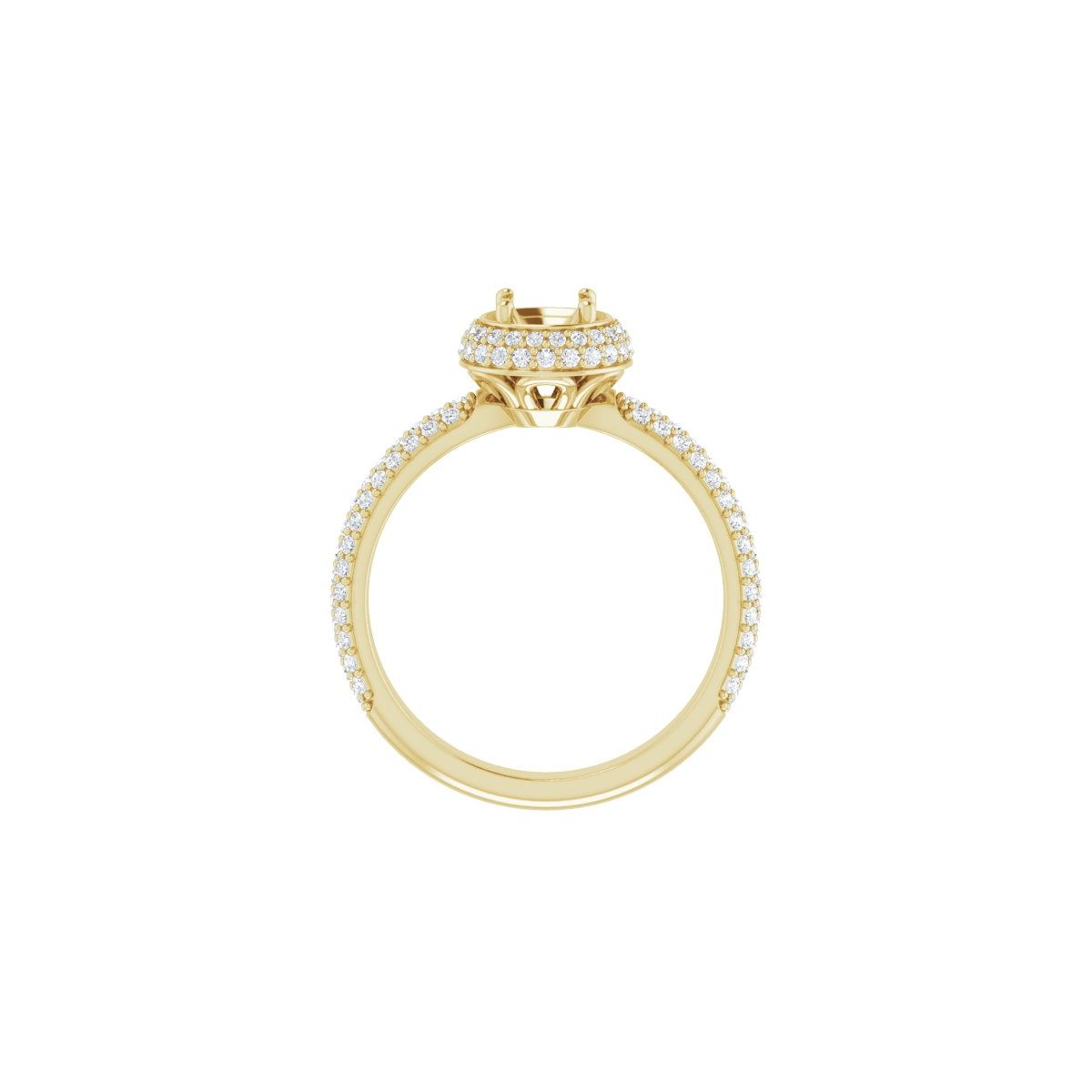 Round Pavé-Style Double Halo-Style Engagement Ring Semi-Mount - gallery - Series 123525