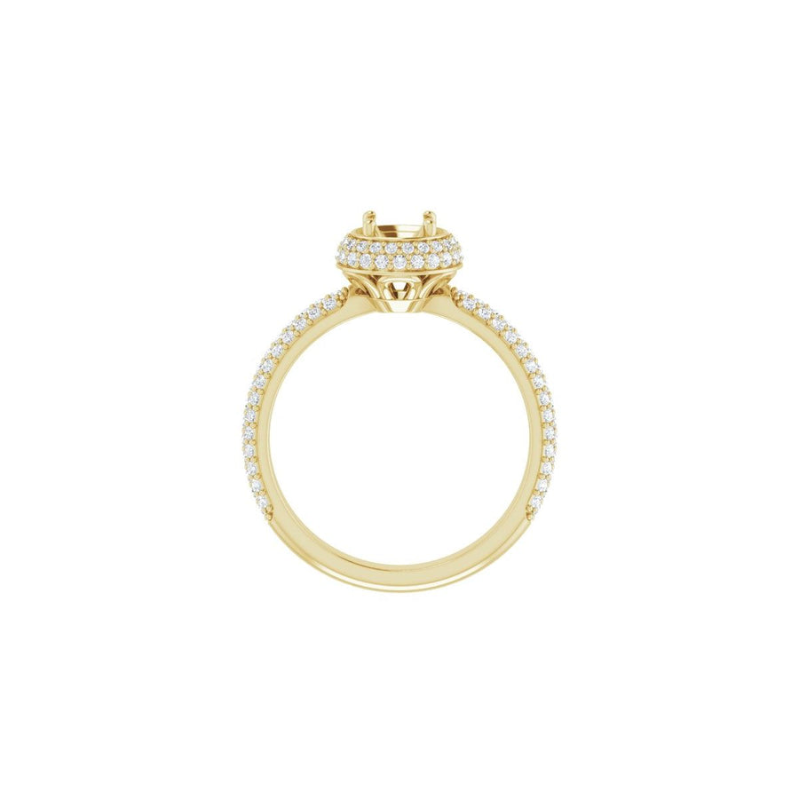 Round Pavé-Style Double Halo-Style Engagement Ring Semi-Mount - gallery - Series 123525