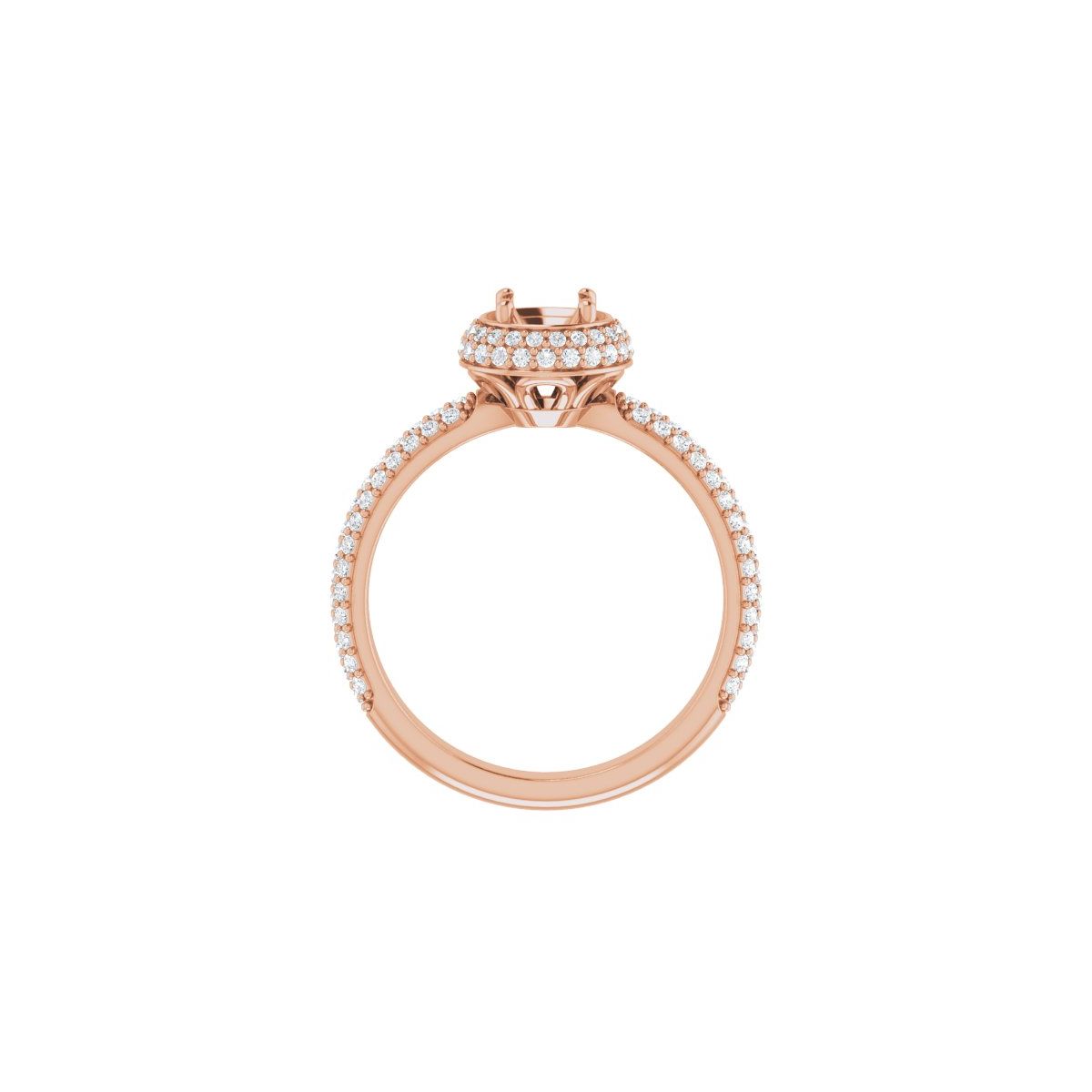 Round Pavé-Style Double Halo-Style Engagement Ring Semi-Mount - gallery - Series 123525