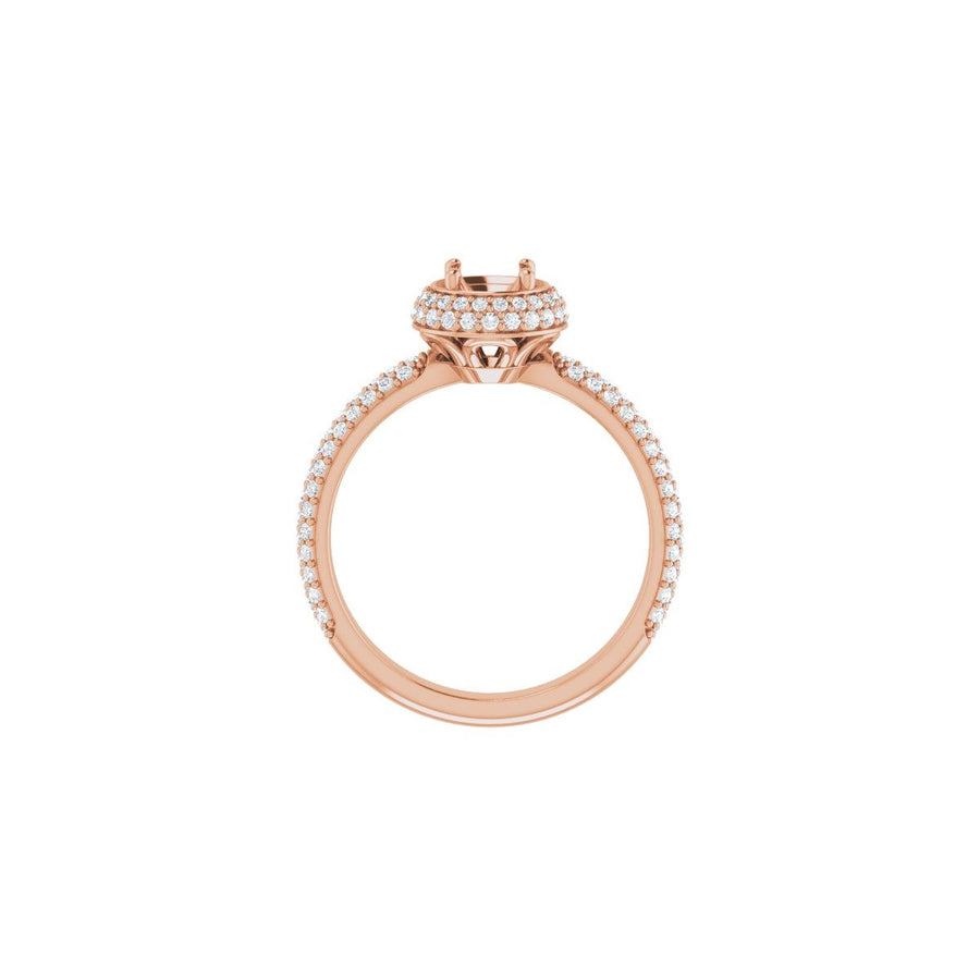 Round Pavé-Style Double Halo-Style Engagement Ring Semi-Mount - gallery - Series 123525