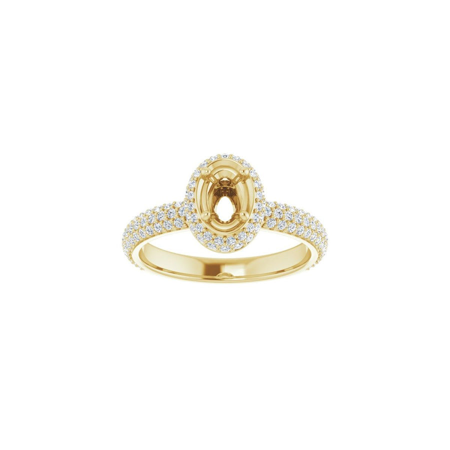 Oval Pavé-Style Double Halo-Style Engagement Ring Semi-Mount - gallery - Series 123525