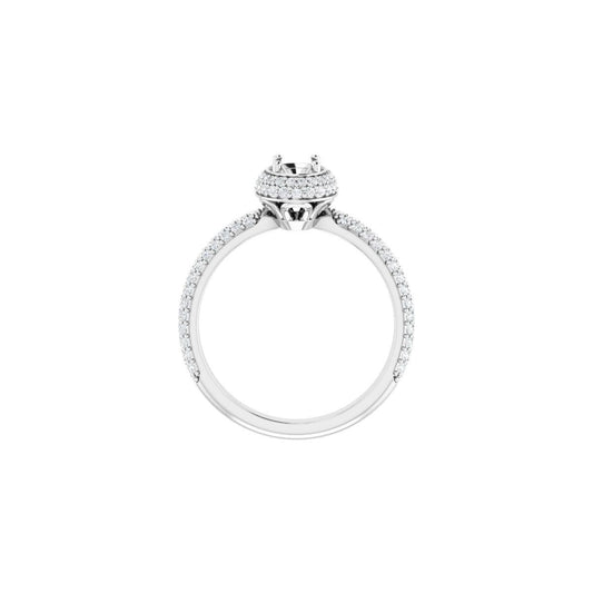 Oval Pavé-Style Double Halo-Style Engagement Ring Semi-Mount - gallery - Series 123525