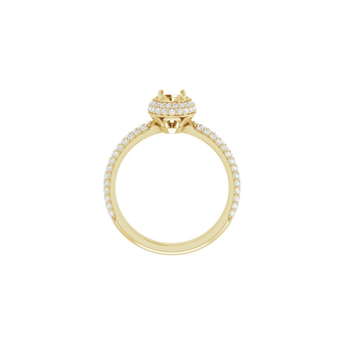 Oval Pavé-Style Double Halo-Style Engagement Ring Semi-Mount - gallery - Series 123525
