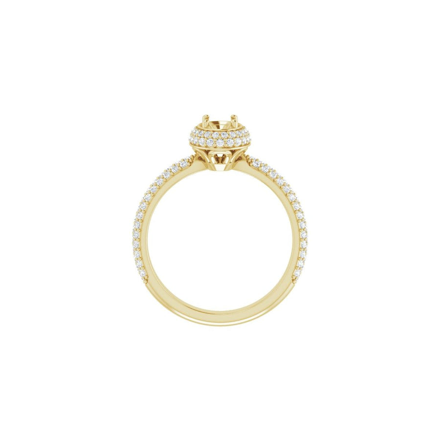 Oval Pavé-Style Double Halo-Style Engagement Ring Semi-Mount - gallery - Series 123525