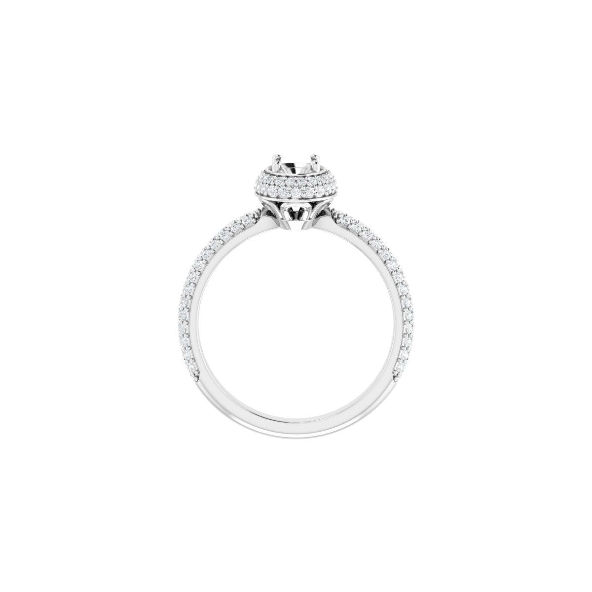 Oval Pavé-Style Double Halo-Style Engagement Ring Semi-Mount - gallery - Series 123525