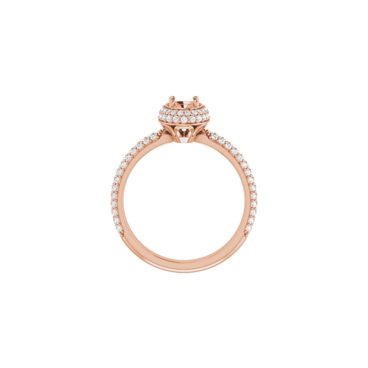 Oval Pavé-Style Double Halo-Style Engagement Ring Semi-Mount - gallery - Series 123525