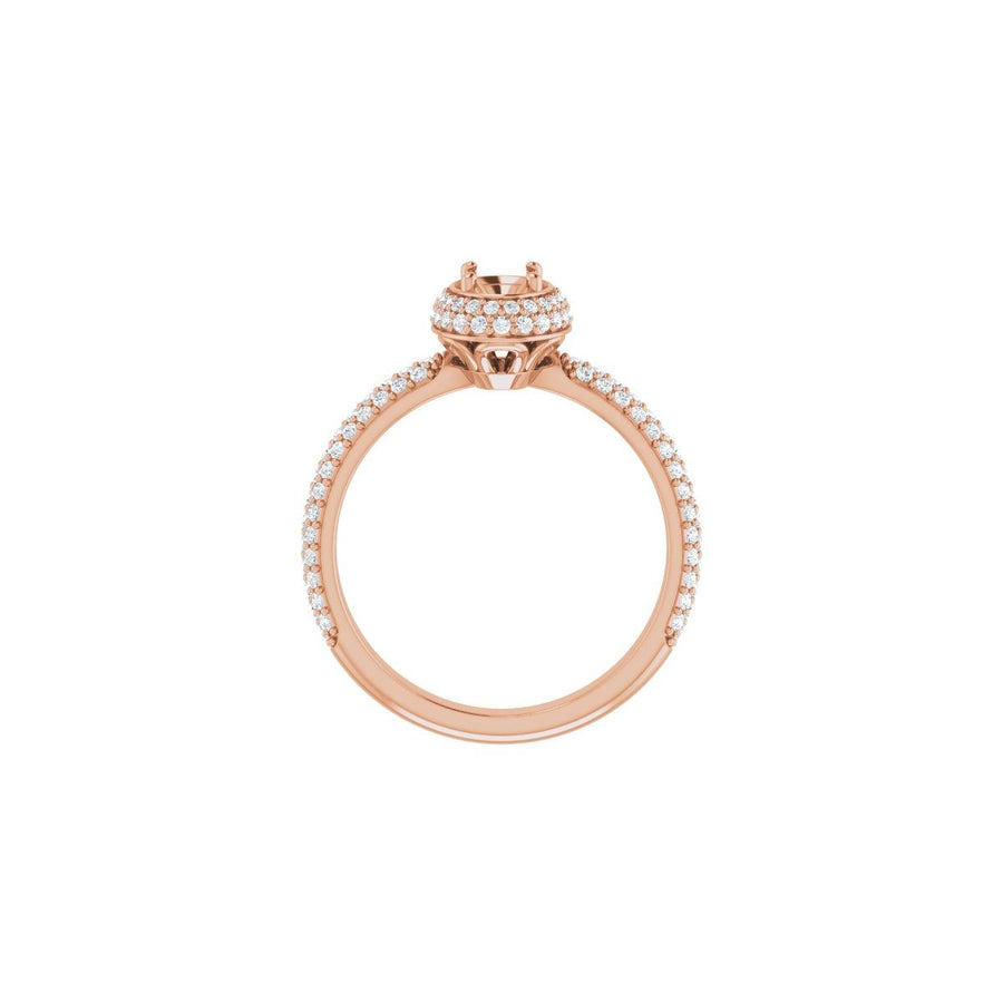 Oval Pavé-Style Double Halo-Style Engagement Ring Semi-Mount - gallery - Series 123525
