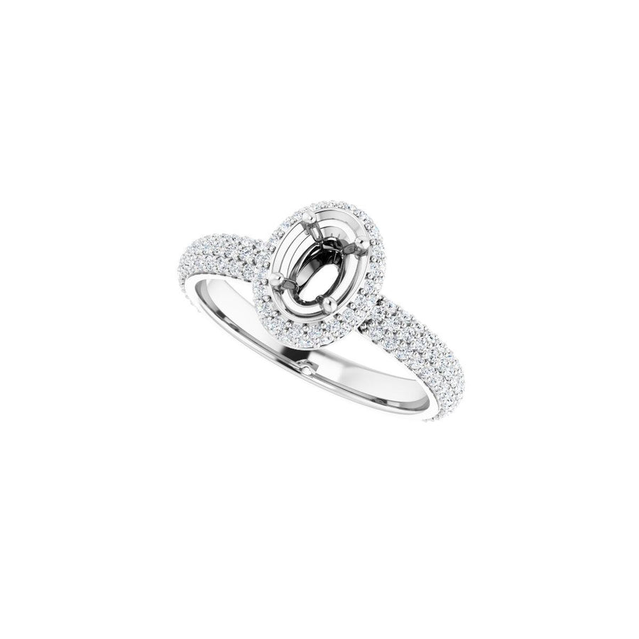 Oval Pavé-Style Double Halo-Style Engagement Ring Semi-Mount - gallery - Series 123525