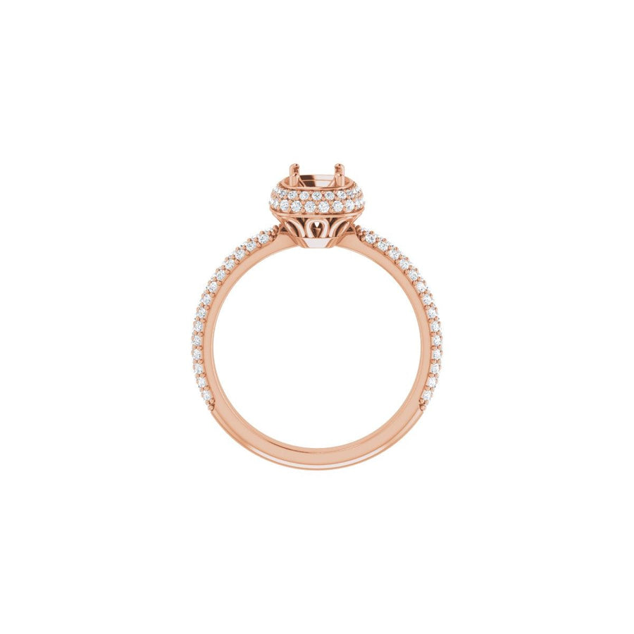 Emerald Pavé-Style Double Halo-Style Engagement Ring Semi-Mount - gallery - Series 123525