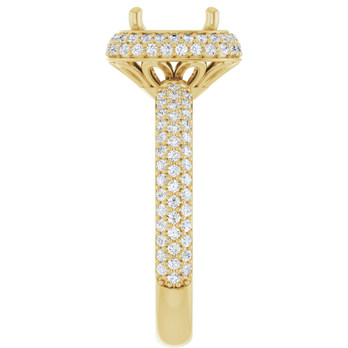 Cushion Pavé-Style Double Halo-Style Engagement Ring Semi-Mount - gallery - Series 123525