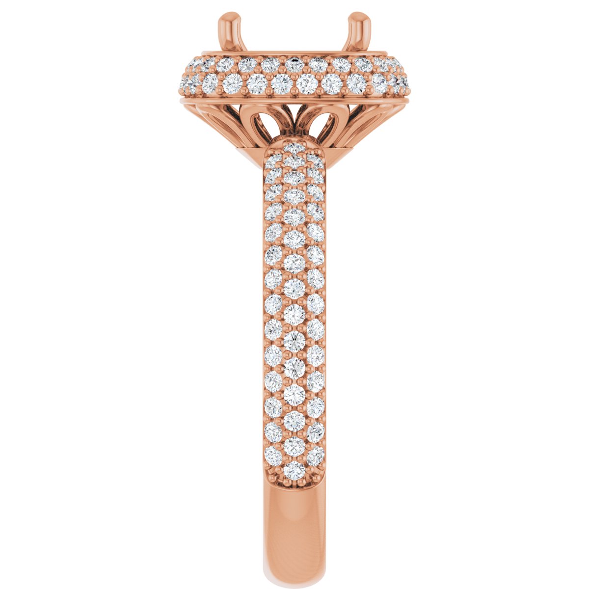 Cushion Pavé-Style Double Halo-Style Engagement Ring Semi-Mount - gallery - Series 123525