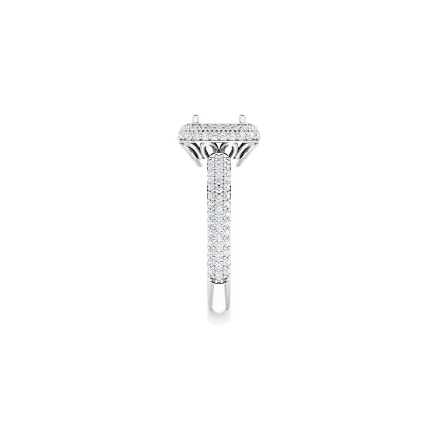 Emerald Pavé-Style Double Halo-Style Engagement Ring Semi-Mount - gallery - Series 123525