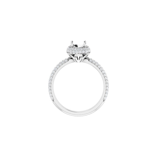 Square Pavé-Style Double Halo-Style Engagement Ring Semi-Mount - gallery - Series 123525