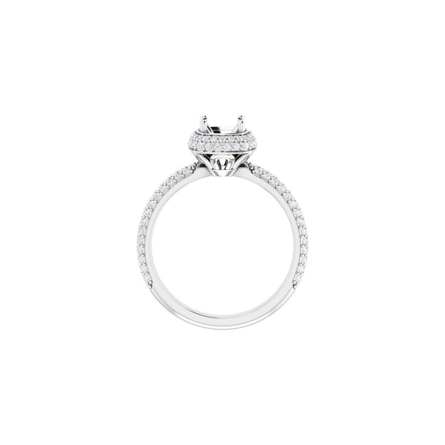 Square Pavé-Style Double Halo-Style Engagement Ring Semi-Mount - gallery - Series 123525