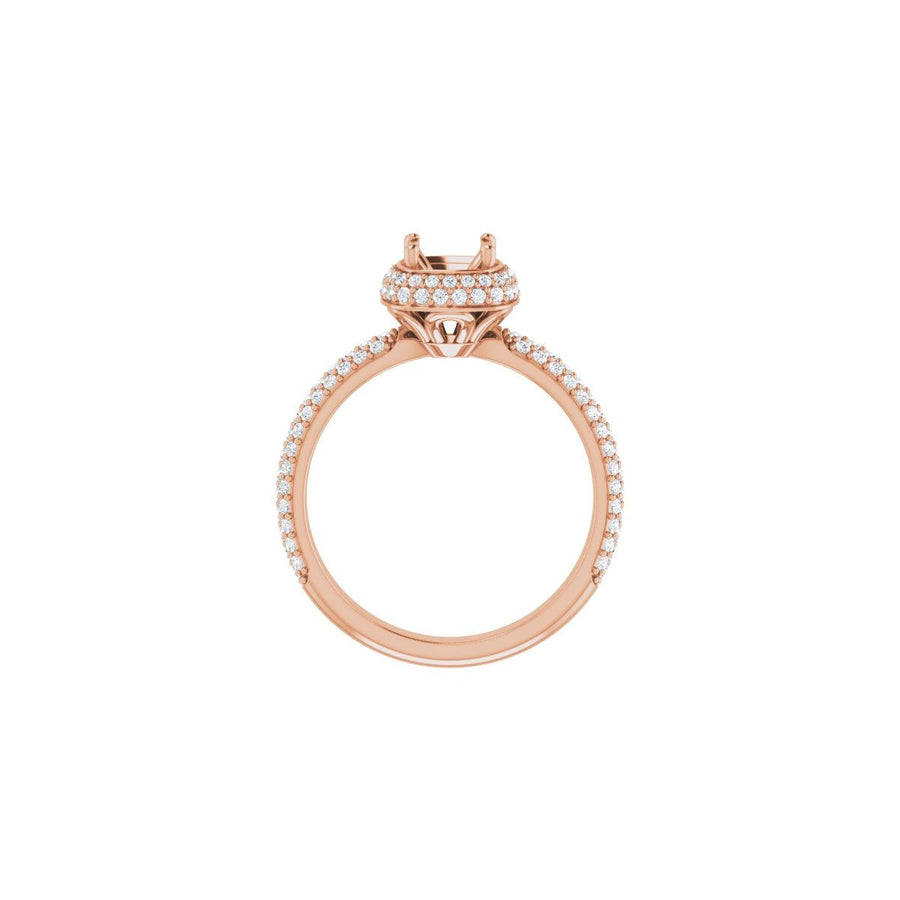 Square Pavé-Style Double Halo-Style Engagement Ring Semi-Mount - gallery - Series 123525