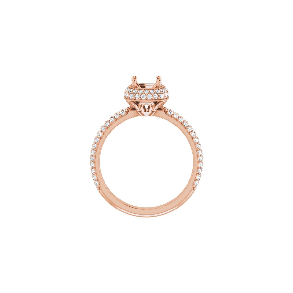 Square Pavé-Style Double Halo-Style Engagement Ring Semi-Mount - gallery - Series 123525