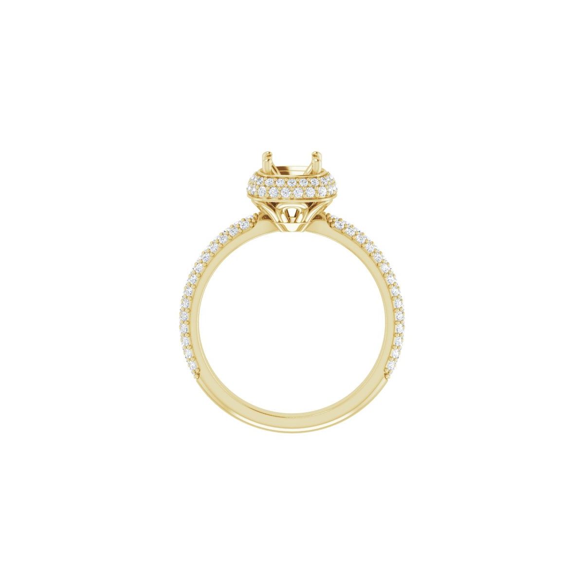 Square Pavé-Style Double Halo-Style Engagement Ring Semi-Mount - gallery - Series 123525