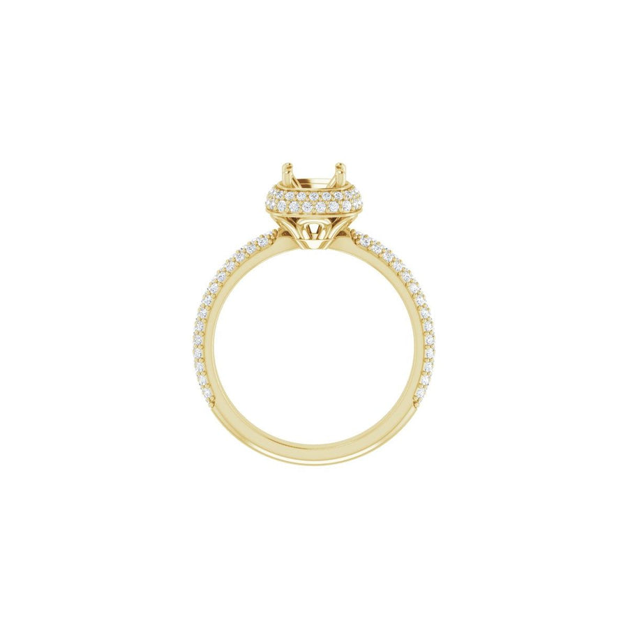 Square Pavé-Style Double Halo-Style Engagement Ring Semi-Mount - gallery - Series 123525