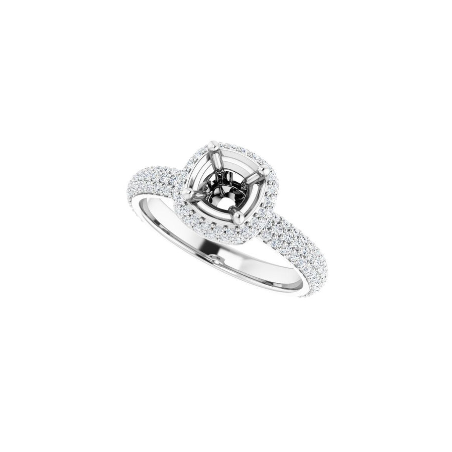 Square Pavé-Style Double Halo-Style Engagement Ring Semi-Mount - gallery - Series 123525