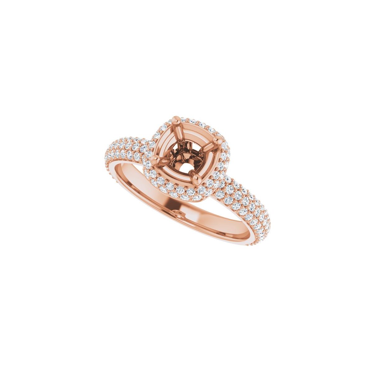 Square Pavé-Style Double Halo-Style Engagement Ring Semi-Mount - gallery - Series 123525