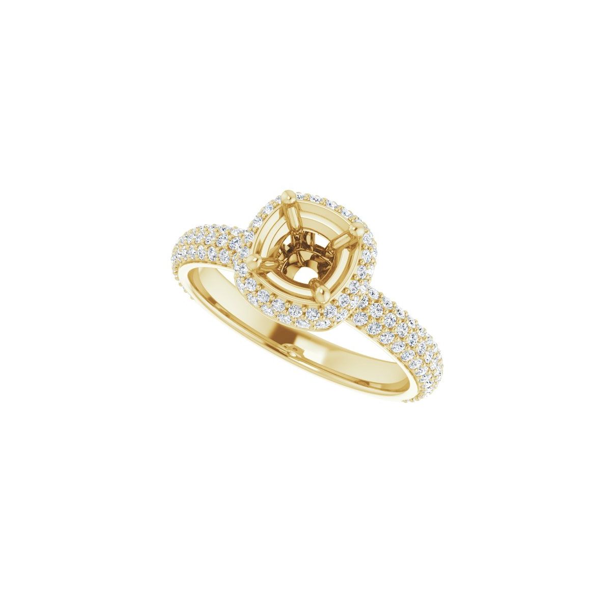 Square Pavé-Style Double Halo-Style Engagement Ring Semi-Mount - gallery - Series 123525