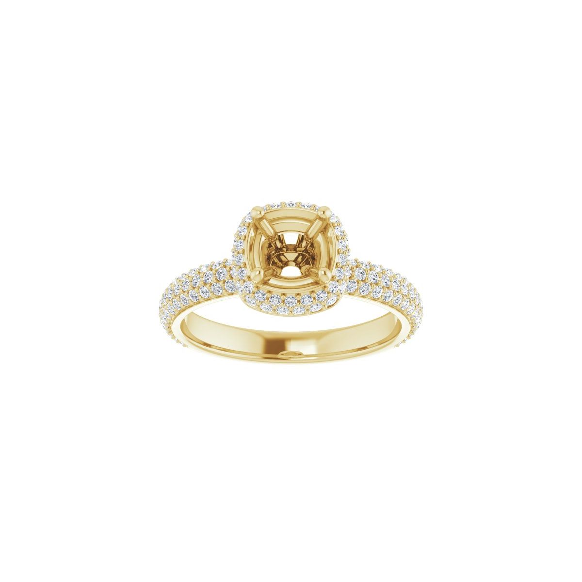 Square Pavé-Style Double Halo-Style Engagement Ring Semi-Mount - gallery - Series 123525