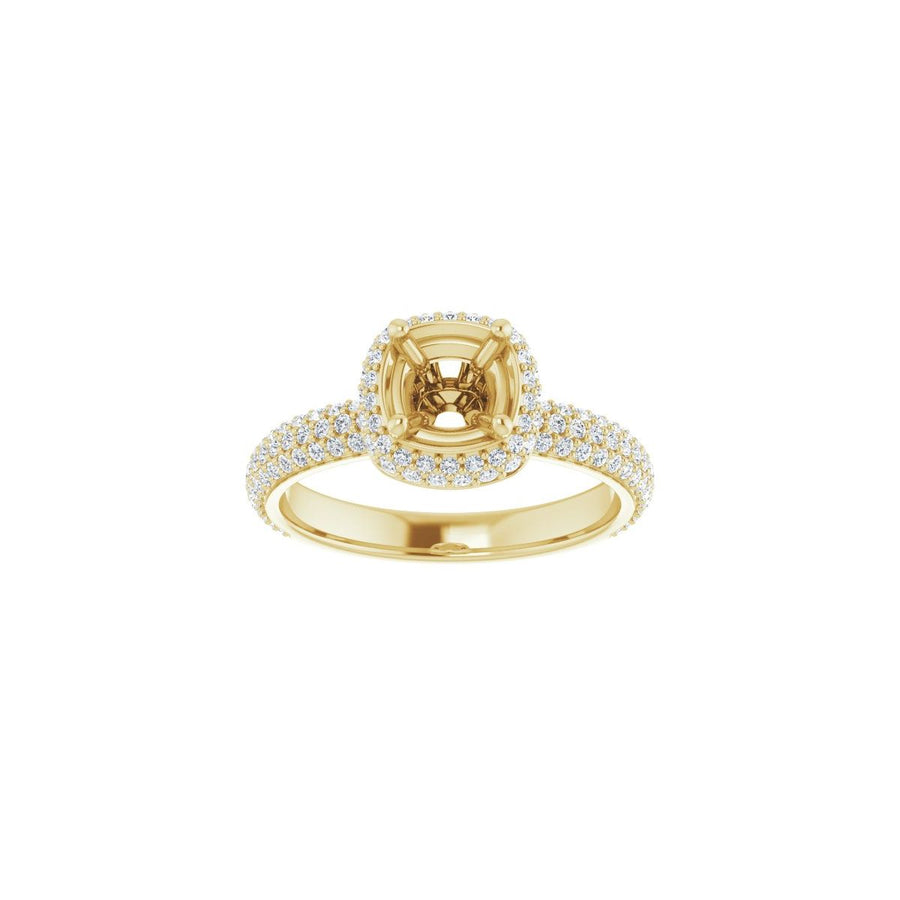 Square Pavé-Style Double Halo-Style Engagement Ring Semi-Mount - gallery - Series 123525