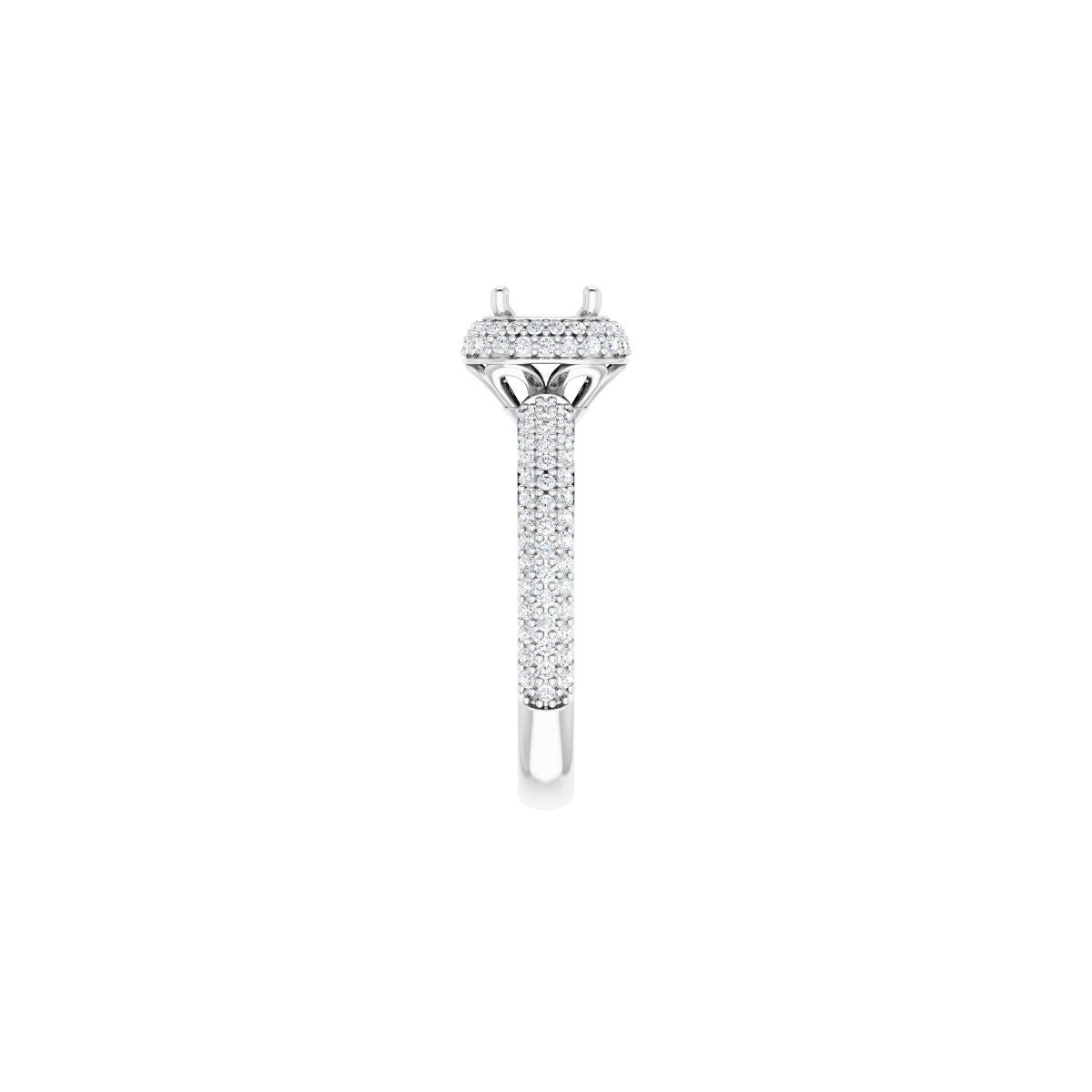 Square Pavé-Style Double Halo-Style Engagement Ring Semi-Mount - gallery - Series 123525