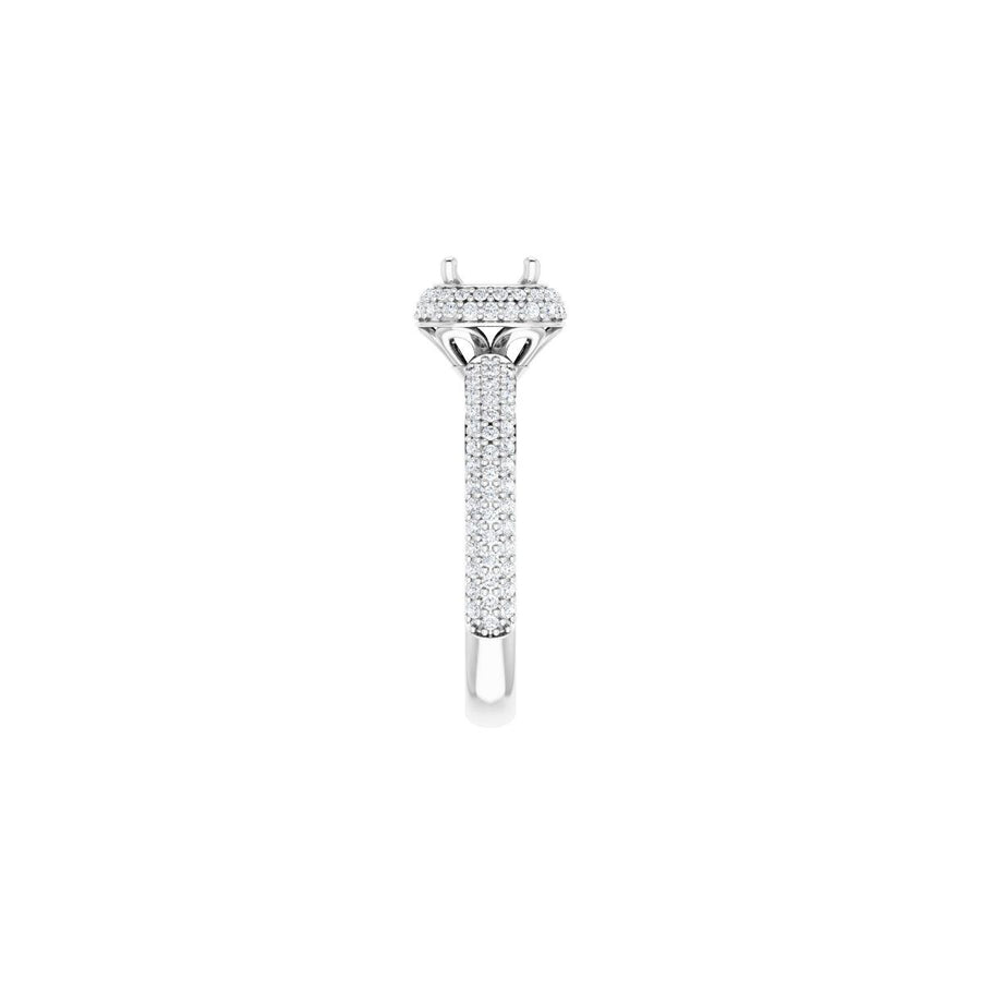 Square Pavé-Style Double Halo-Style Engagement Ring Semi-Mount - gallery - Series 123525