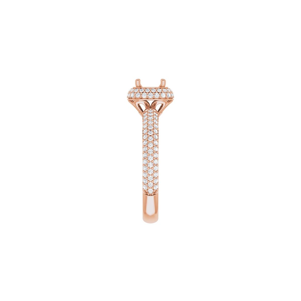 Square Pavé-Style Double Halo-Style Engagement Ring Semi-Mount - gallery - Series 123525