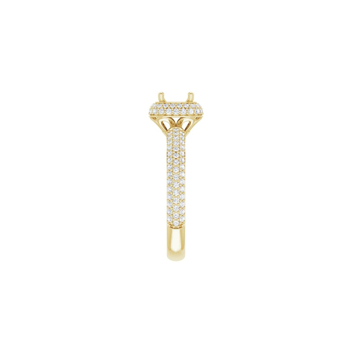 Square Pavé-Style Double Halo-Style Engagement Ring Semi-Mount - gallery - Series 123525