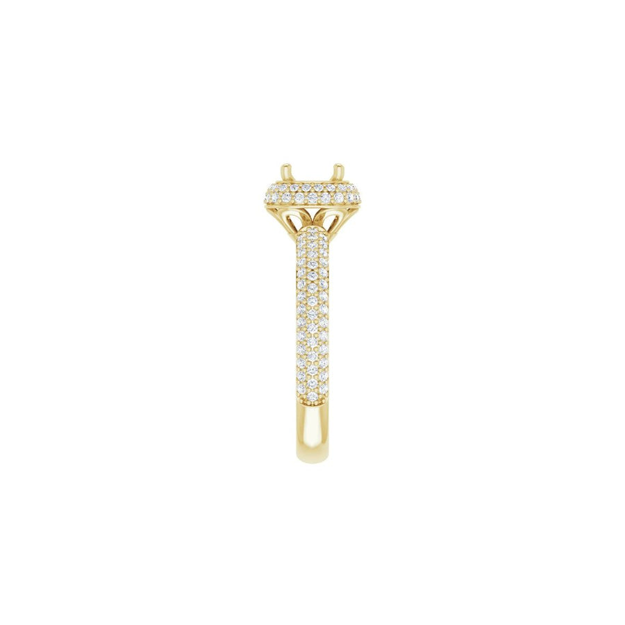 Square Pavé-Style Double Halo-Style Engagement Ring Semi-Mount - gallery - Series 123525