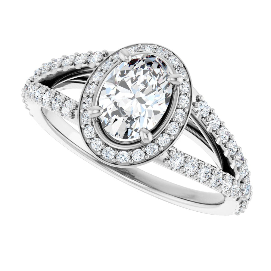Oval Halo-Style Engagement Ring Semi-Mount - gallery - Series 122986