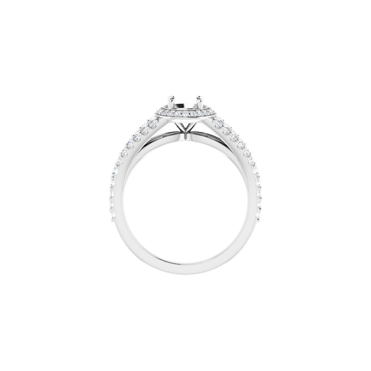 Round Halo-Style Engagement Ring Semi-Mount - gallery - Series 122986