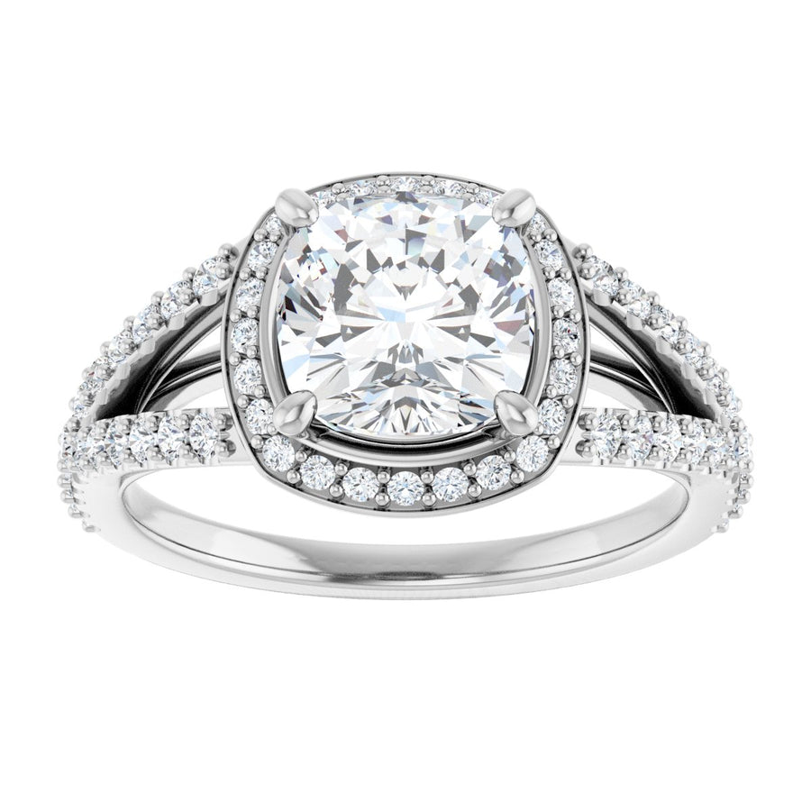 Cushion Halo-Style Engagement Ring Semi-Mount - gallery - Series 122986