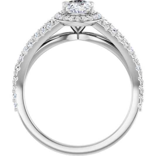 Oval Halo-Style Engagement Ring Semi-Mount - gallery - Series 122986