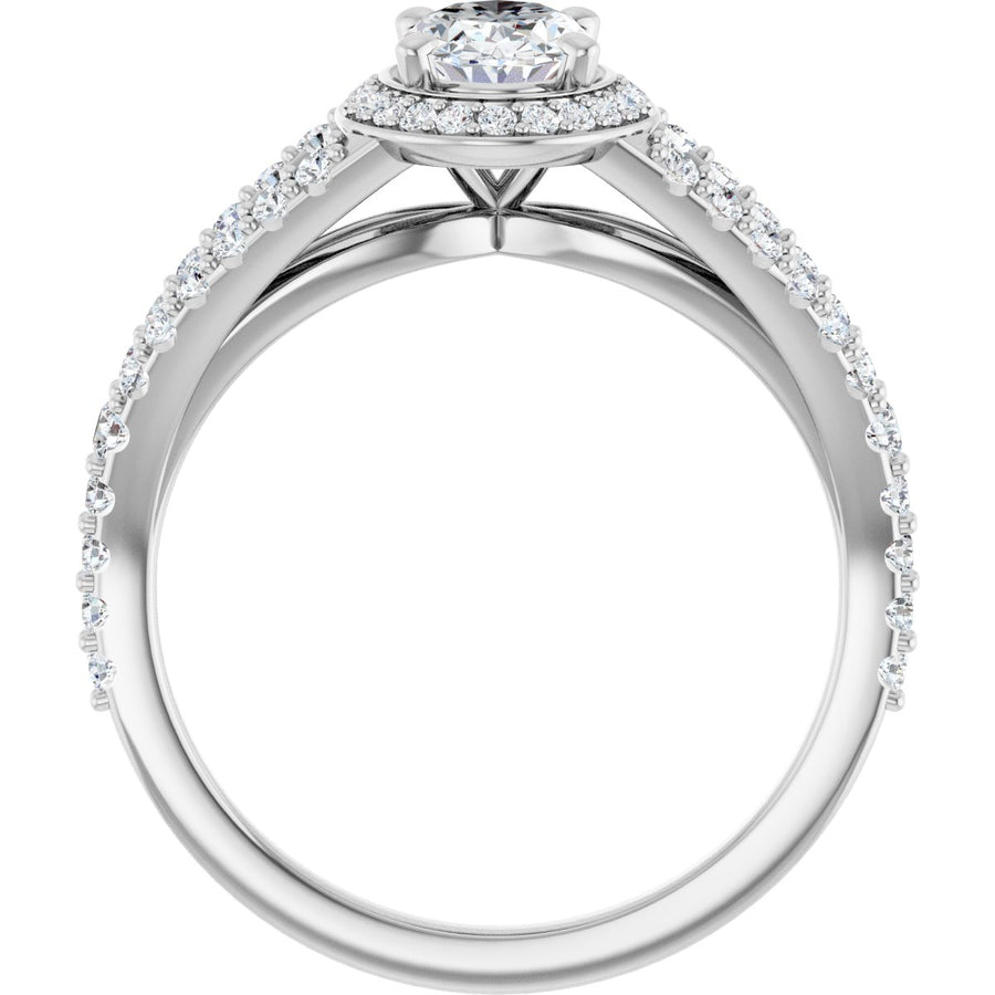 Oval Halo-Style Engagement Ring Semi-Mount - gallery - Series 122986