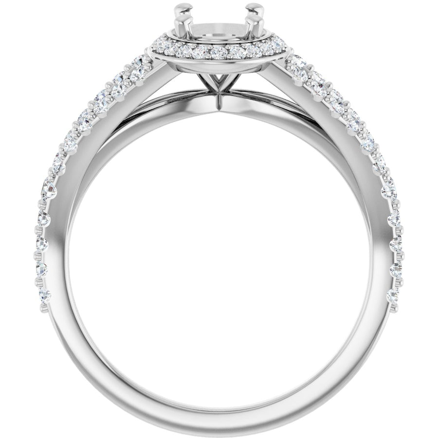 Oval Halo-Style Engagement Ring Semi-Mount - gallery - Series 122986