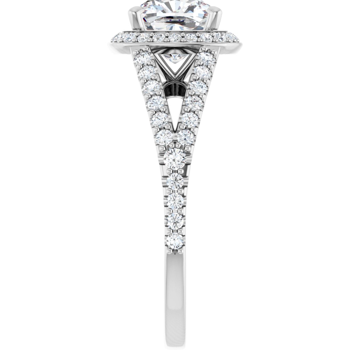 Cushion Halo-Style Engagement Ring Semi-Mount - gallery - Series 122986