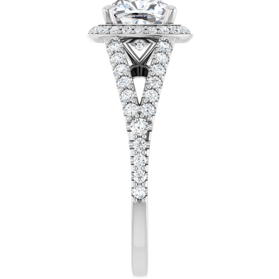 Cushion Halo-Style Engagement Ring Semi-Mount - gallery - Series 122986