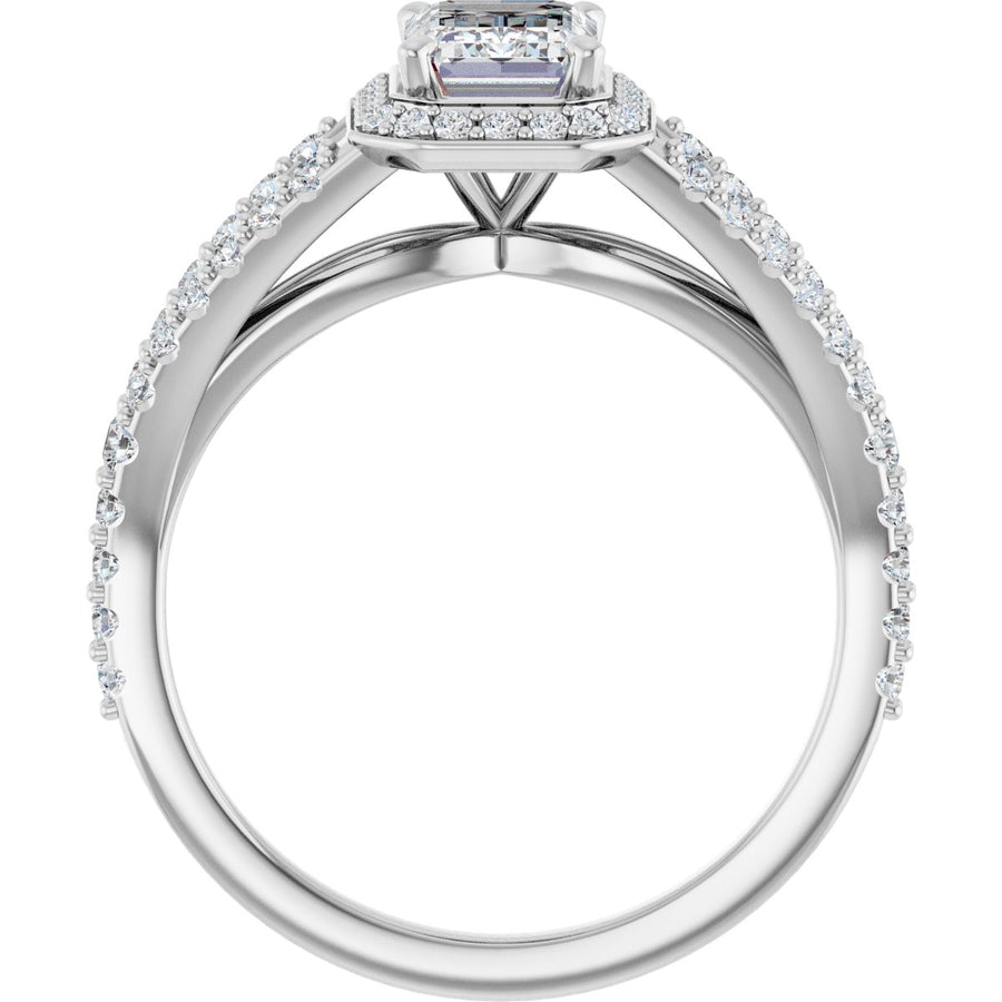 Emerald Halo-Style Engagement Ring Semi-Mount - gallery - Series 122986