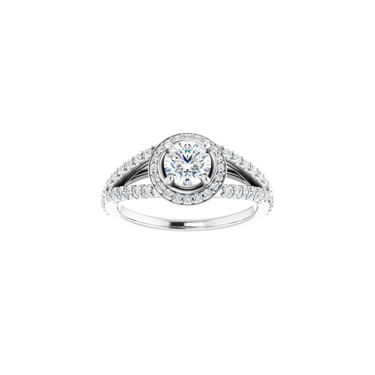 Round Halo-Style Engagement Ring Semi-Mount - gallery - Series 122986