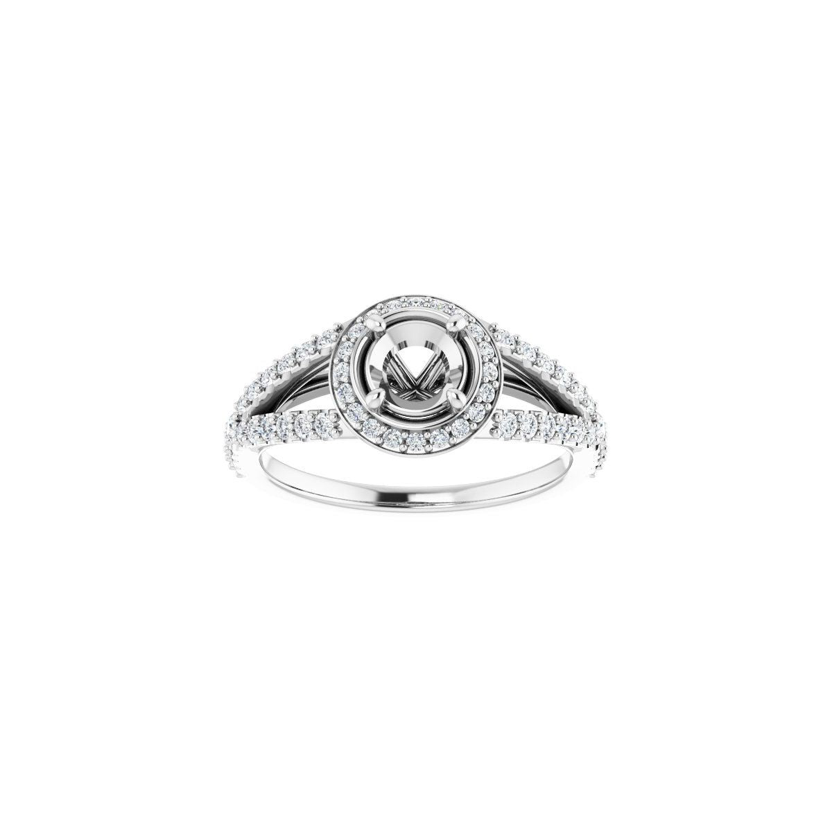 Round Halo-Style Engagement Ring Semi-Mount - gallery - Series 122986