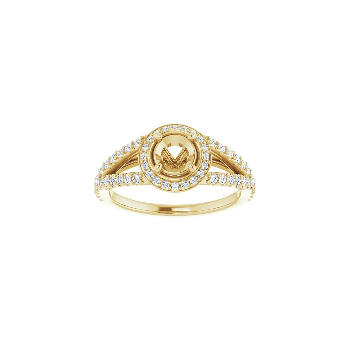 Round Halo-Style Engagement Ring Semi-Mount - gallery - Series 122986