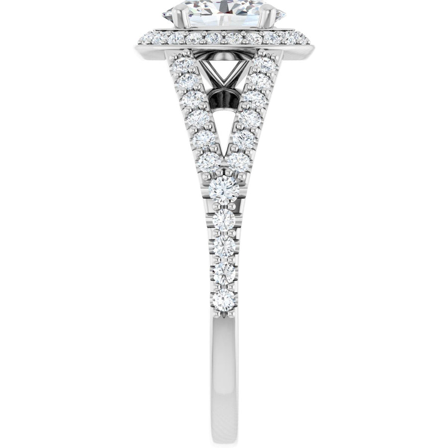 Oval Halo-Style Engagement Ring Semi-Mount - gallery - Series 122986