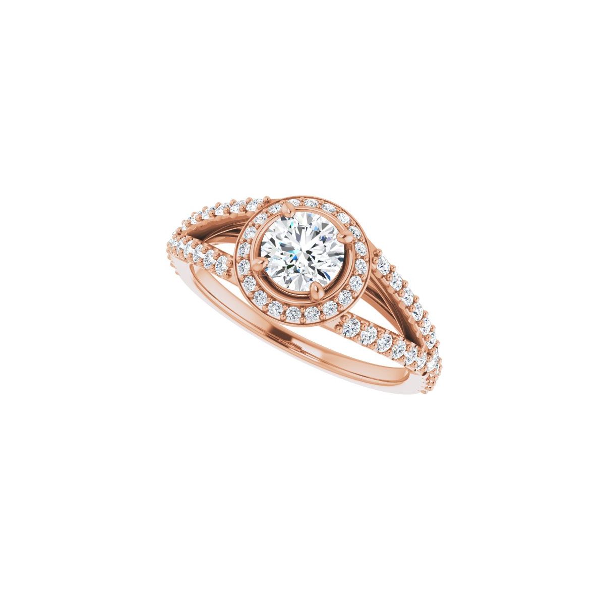 Round Halo-Style Engagement Ring Semi-Mount - gallery - Series 122986